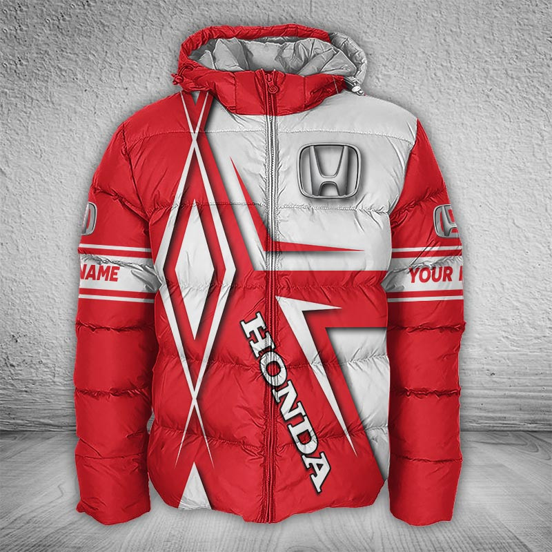 Sportswearmerch Honda Motorcycle Puffer Jacket For Fan