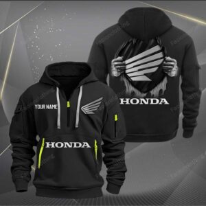 Sportswearmerch Honda Motorcycles Personalized Half Zip Hoodie For Fan