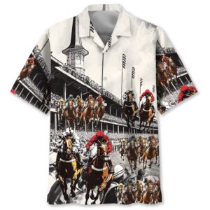 Sportswearmerch Horse Racing Vintage Racecourse Hawaiian Shirt For Fan