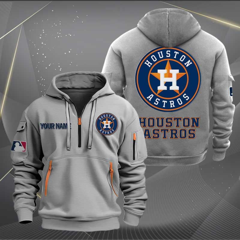 Sportswearmerch Houston Astros MLB Half Zip Hoodie For Fan