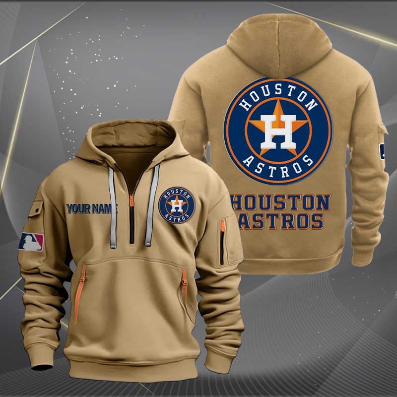 Sportswearmerch Houston Astros MLB Half Zip Hoodie For Fan