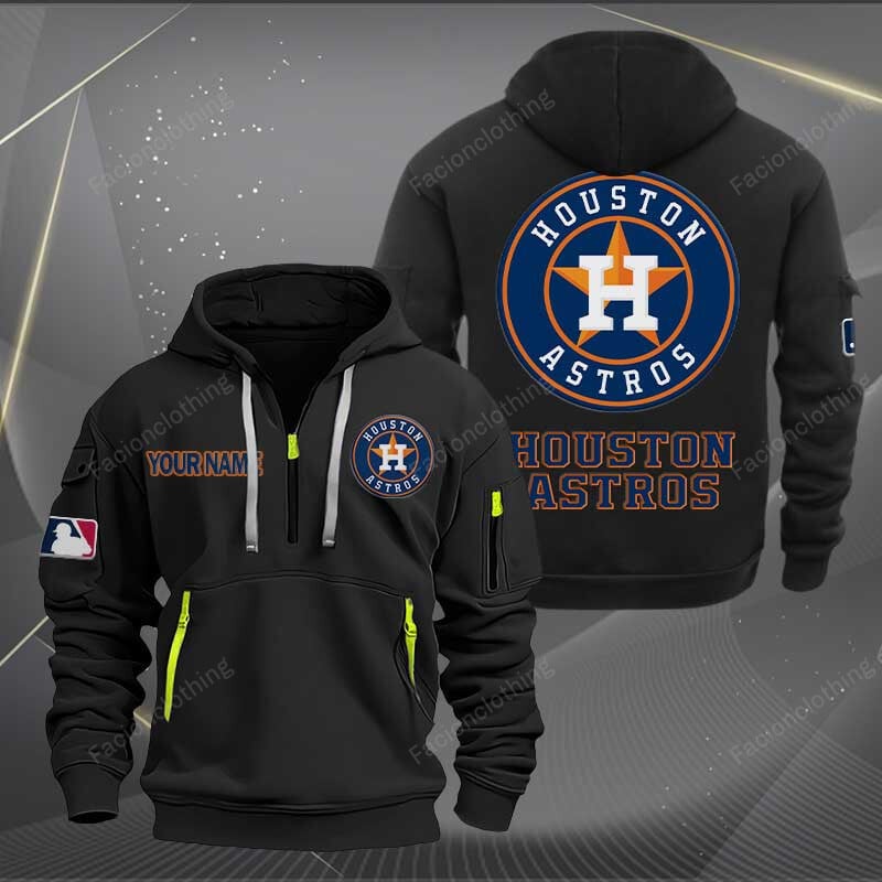 Sportswearmerch Houston Astros MLB Half Zip Hoodie For Fan