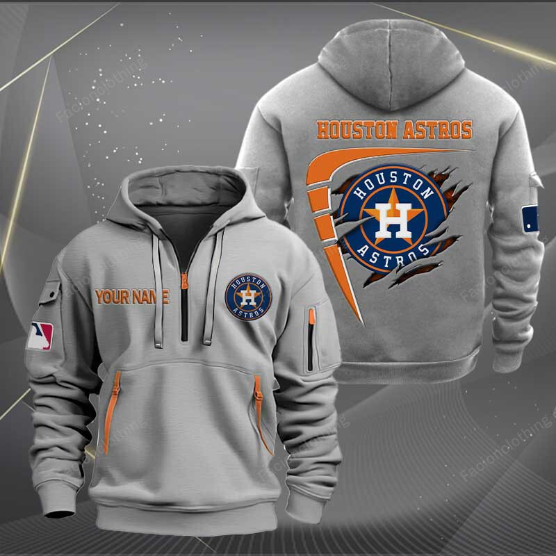 Sportswearmerch Houston Astros MLB Personalized Half Zip Hoodie For Fan