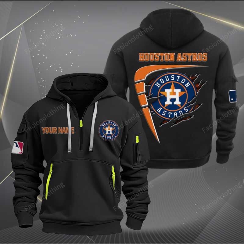 Sportswearmerch Houston Astros MLB Personalized Half Zip Hoodie For Fan