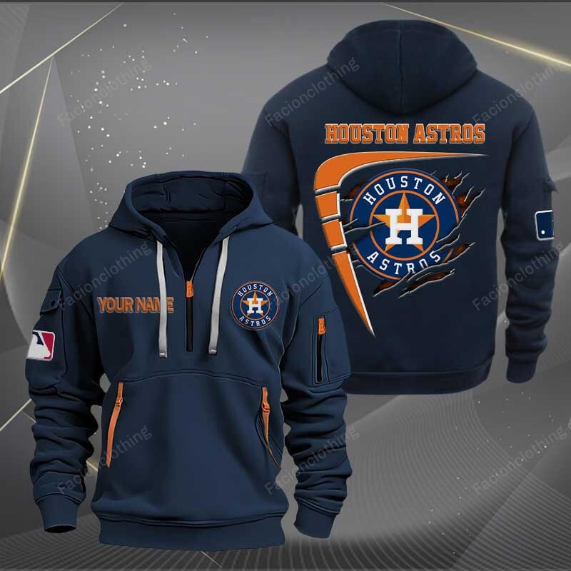 Sportswearmerch Houston Astros MLB Personalized Half Zip Hoodie For Fan