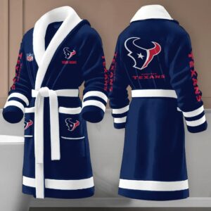Sportswearmerch Houston Texans NFL New Fleece Bathrobe Personalized Gifts For Fan