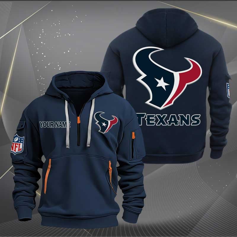 Sportswearmerch Houston Texans NFL Personalized Half Zip Hoodie For Fan