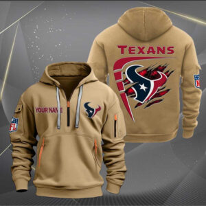 Sportswearmerch Houston Texans NFL Personalized Half Zip Hoodie For Fan