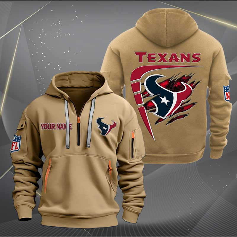 Sportswearmerch Houston Texans NFL Personalized Half Zip Hoodie For Fan