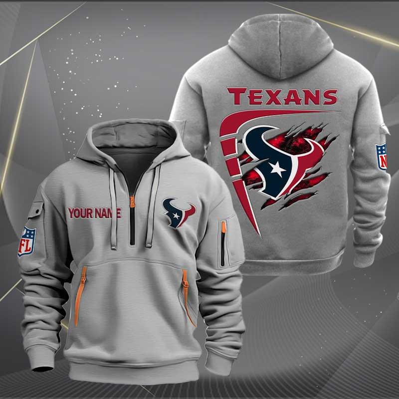Sportswearmerch Houston Texans NFL Personalized Half Zip Hoodie For Fan