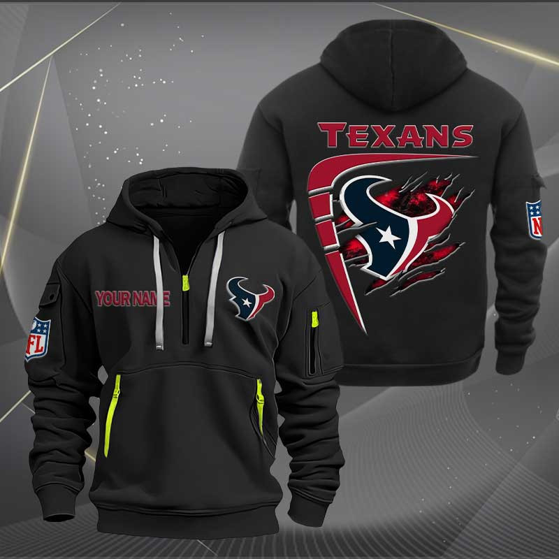 Sportswearmerch Houston Texans NFL Personalized Half Zip Hoodie For Fan
