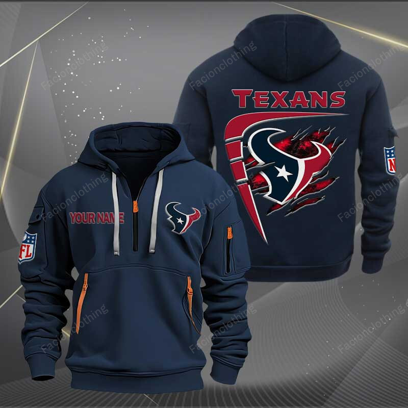 Sportswearmerch Houston Texans NFL Personalized Half Zip Hoodie For Fan