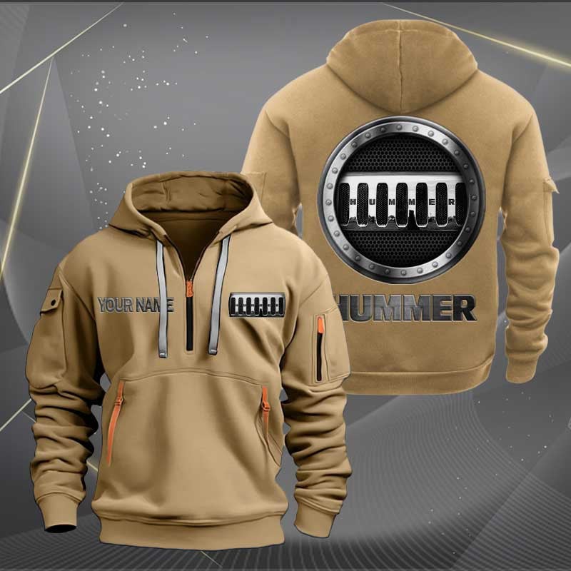 Sportswearmerch Hummer Car Personalized Half Zip Hoodie For Fan