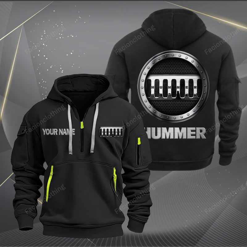 Sportswearmerch Hummer Car Personalized Half Zip Hoodie For Fan