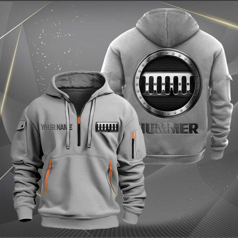 Sportswearmerch Hummer Car Personalized Half Zip Hoodie For Fan