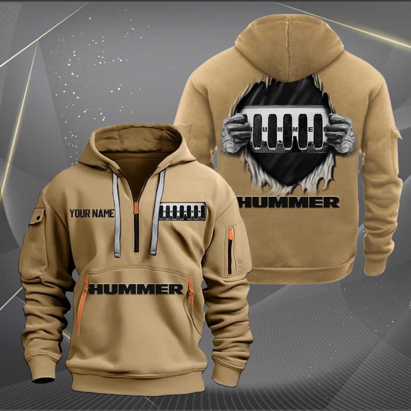 Sportswearmerch Hummer Car Personalized Half Zip Hoodie For Fan