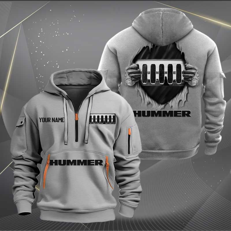 Sportswearmerch Hummer Car Personalized Half Zip Hoodie For Fan