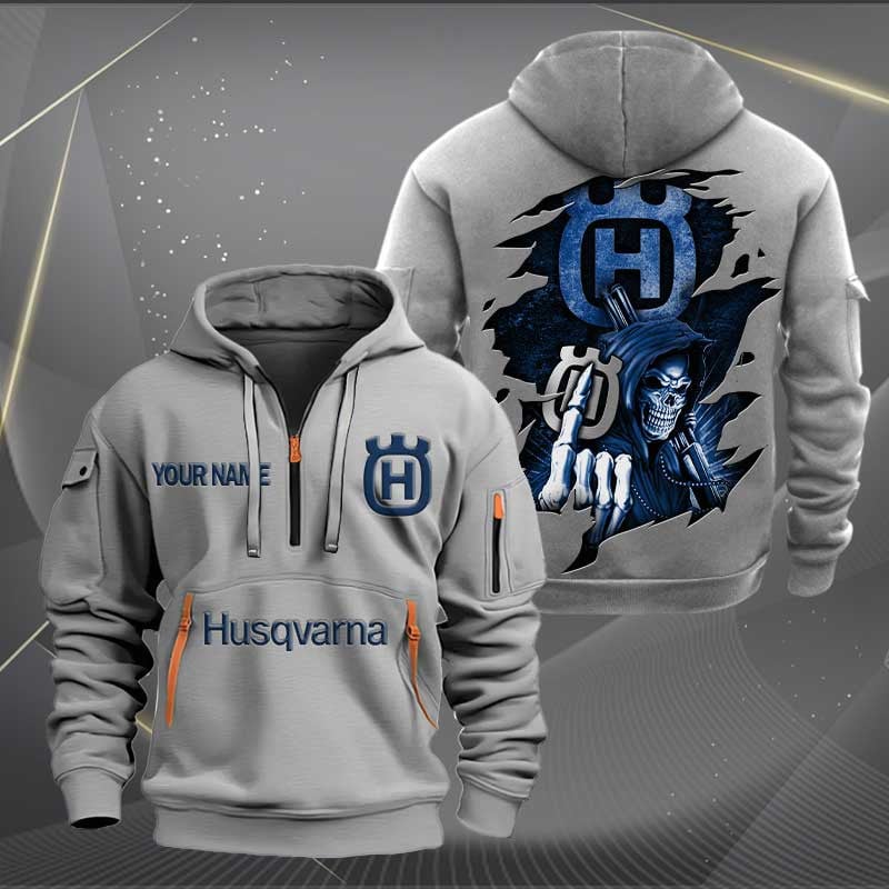 Sportswearmerch Husqvarna Motorcycle Personalized Half Zip Hoodie For Fan