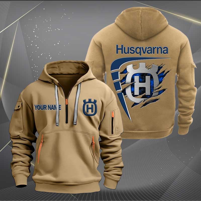 Sportswearmerch Husqvarna Motorcycle Personalized Half Zip Hoodie For Fan