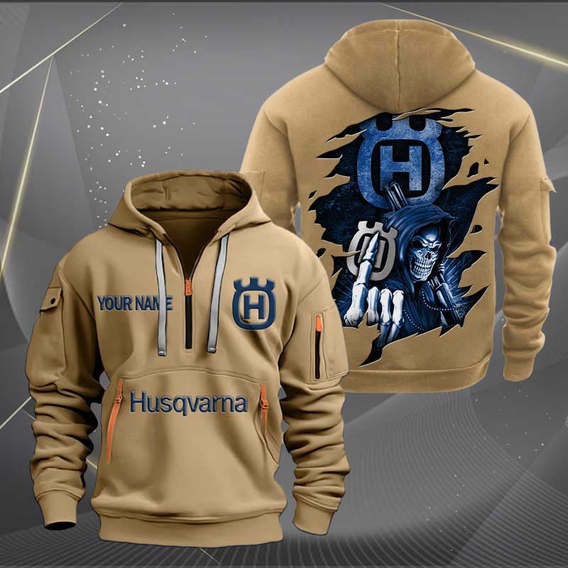 Sportswearmerch Husqvarna Motorcycle Personalized Half Zip Hoodie For Fan