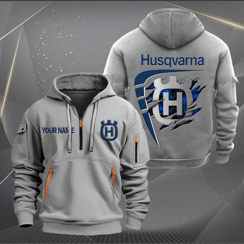 Sportswearmerch Husqvarna Motorcycle Personalized Half Zip Hoodie For Fan