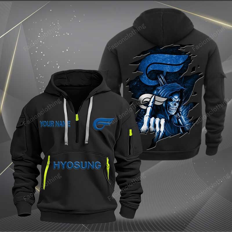 Sportswearmerch Hyosung Motorcycle Personalized Half Zip Hoodie For Fan