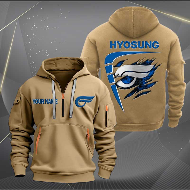 Sportswearmerch Hyosung Motorcycle Personalized Half Zip Hoodie For Fan