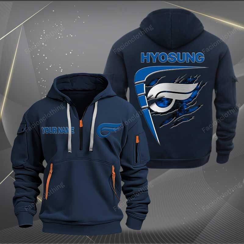 Sportswearmerch Hyosung Motorcycle Personalized Half Zip Hoodie For Fan