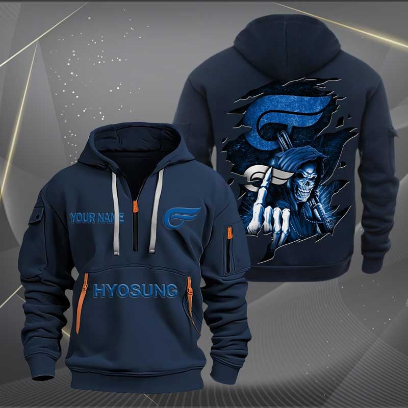 Sportswearmerch Hyosung Motorcycle Personalized Half Zip Hoodie For Fan