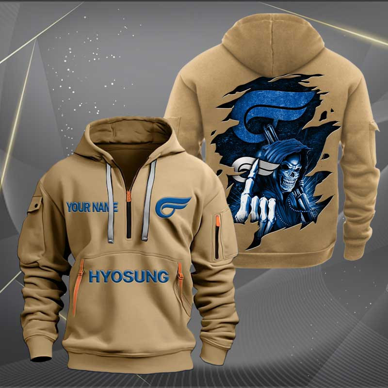 Sportswearmerch Hyosung Motorcycle Personalized Half Zip Hoodie For Fan