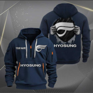 Sportswearmerch Hyosung Motorcycle Personalized Half Zip Hoodie For Fan