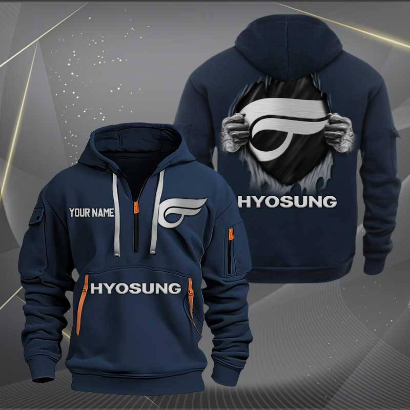 Sportswearmerch Hyosung Motorcycles Personalized Half Zip Hoodie For Fan