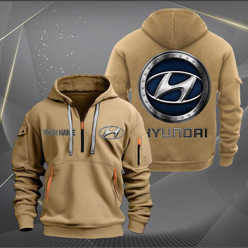 Sportswearmerch Hyundai Car Personalized Half Zip Hoodie For Fan