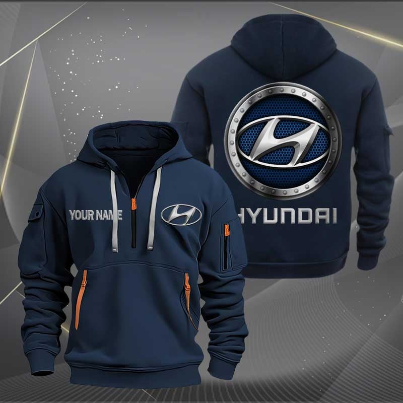 Sportswearmerch Hyundai Car Personalized Half Zip Hoodie For Fan