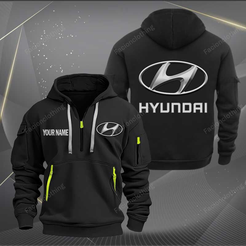 Sportswearmerch Hyundai Car Personalized Half Zip Hoodie For Fan