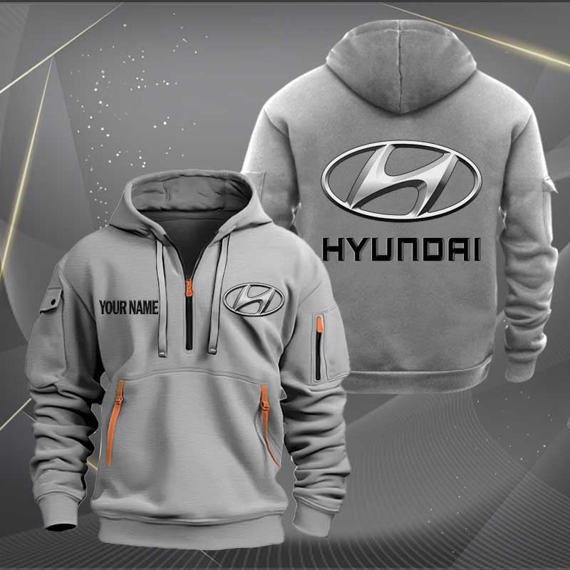 Sportswearmerch Hyundai Car Personalized Half Zip Hoodie For Fan