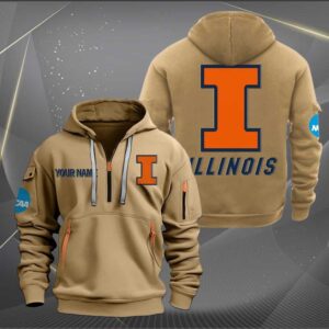 Sportswearmerch Illinois Fighting Illini NCAA Half Zip Hoodie For Fan