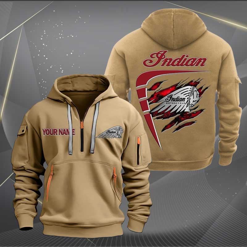 Sportswearmerch Indian Motorcycle Personalized Half Zip Hoodie For Fan