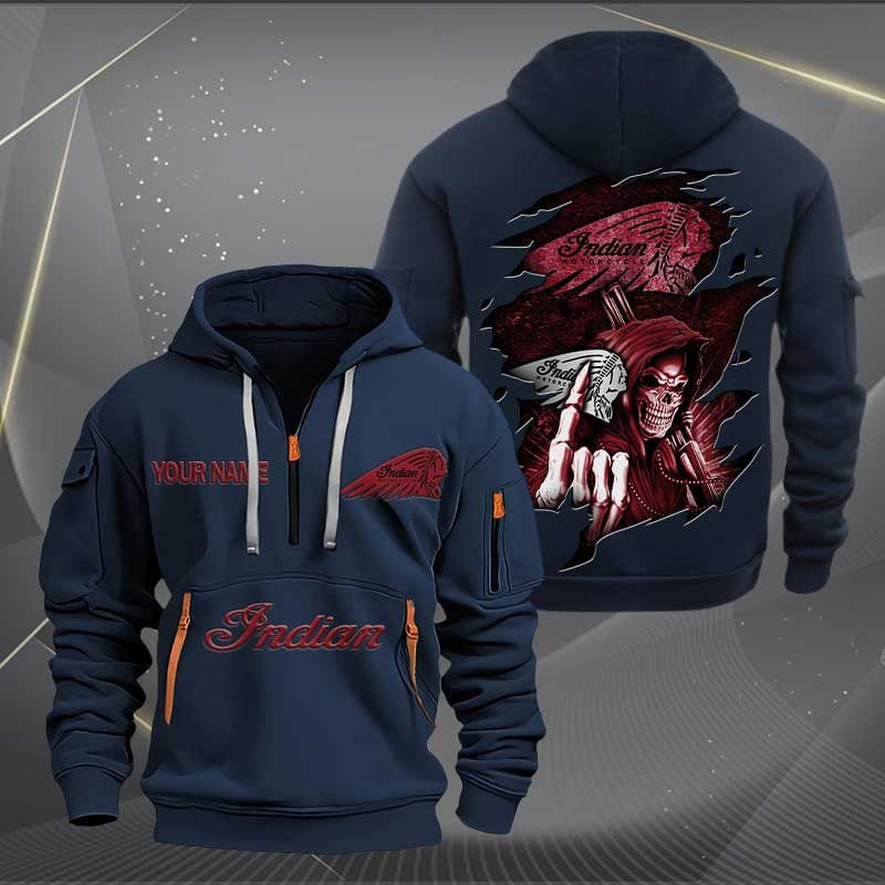 Sportswearmerch Indian Motorcycle Personalized Half Zip Hoodie For Fan
