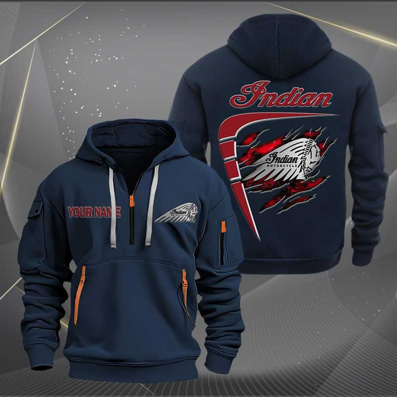 Sportswearmerch Indian Motorcycle Personalized Half Zip Hoodie For Fan