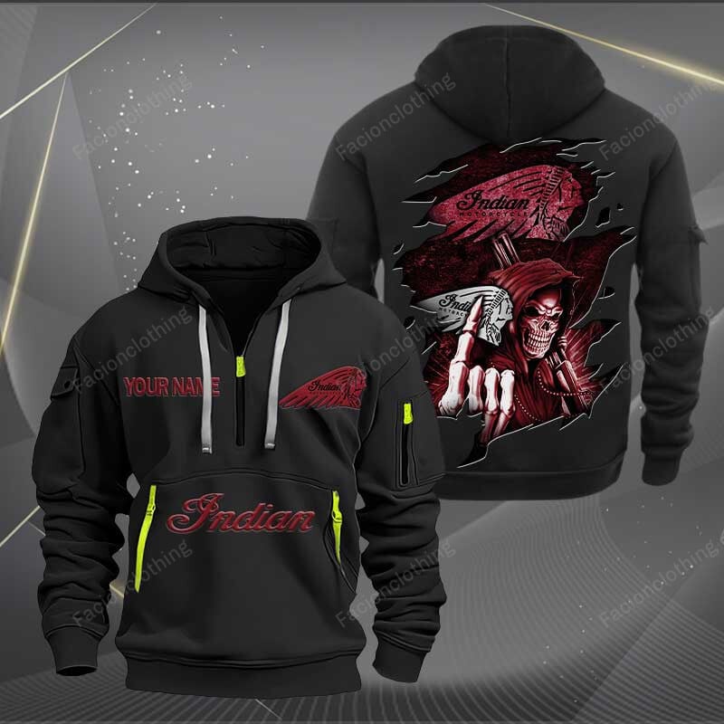 Sportswearmerch Indian Motorcycle Personalized Half Zip Hoodie For Fan