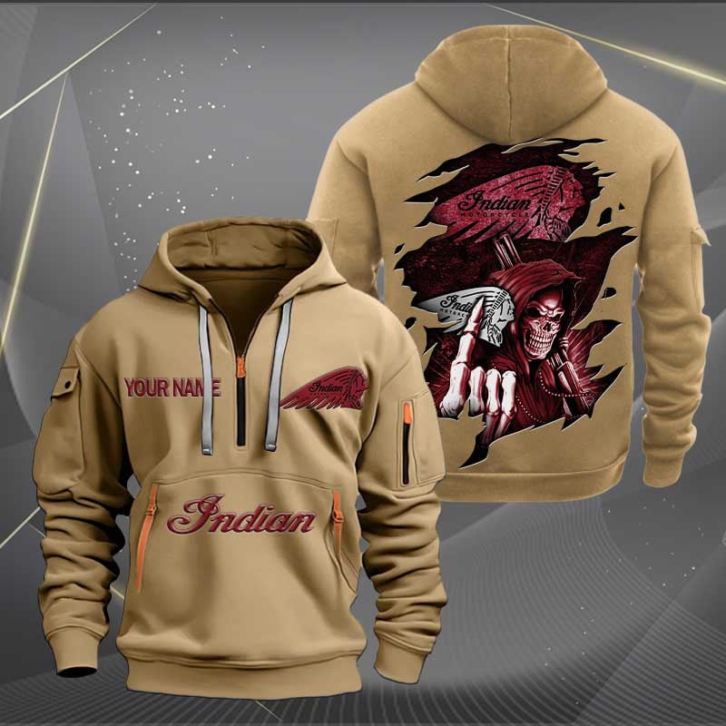 Sportswearmerch Indian Motorcycle Personalized Half Zip Hoodie For Fan