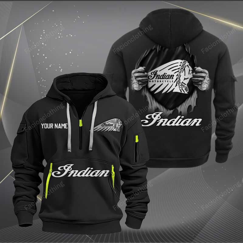 Sportswearmerch Indian Motorcycles Personalized Half Zip Hoodie For Fan