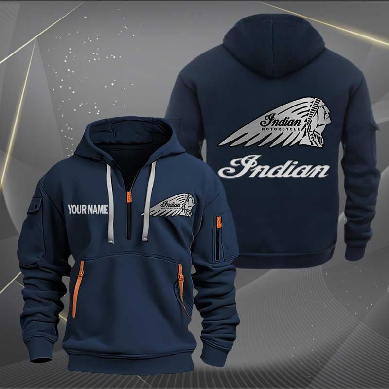Sportswearmerch Indian Motorcycles Personalized Half Zip Hoodie For Fan