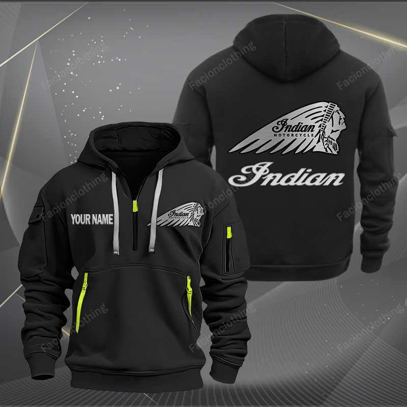 Sportswearmerch Indian Motorcycles Personalized Half Zip Hoodie For Fan