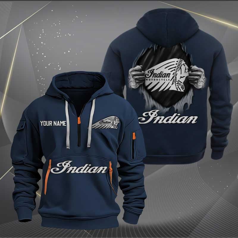 Sportswearmerch Indian Motorcycles Personalized Half Zip Hoodie For Fan