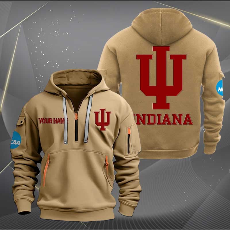 Sportswearmerch Indiana Hoosiers NCAA Personalized Half Zip Hoodie For Fan