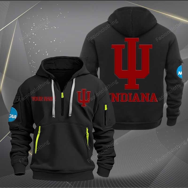 Sportswearmerch Indiana Hoosiers NCAA Personalized Half Zip Hoodie For Fan