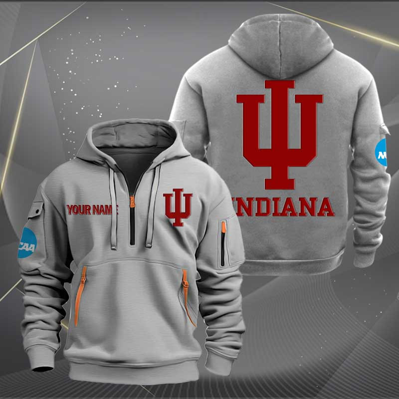 Sportswearmerch Indiana Hoosiers NCAA Personalized Half Zip Hoodie For Fan