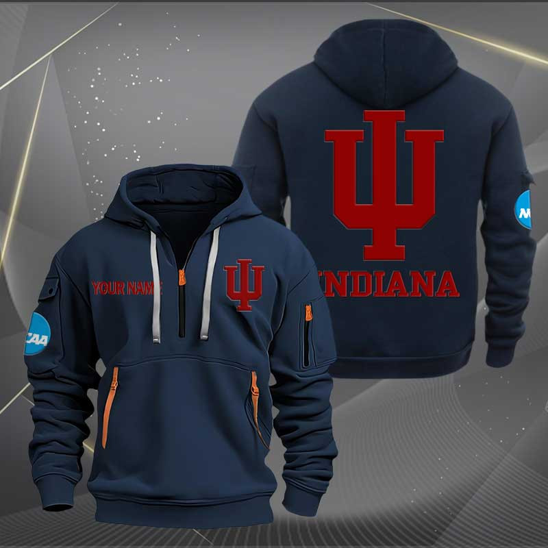 Sportswearmerch Indiana Hoosiers NCAA Personalized Half Zip Hoodie For Fan